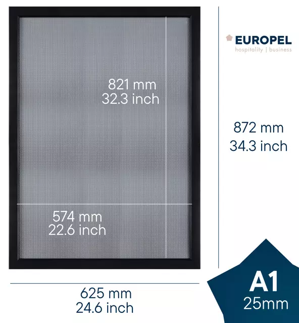 Een Kliklijst Europel A1 25mm mat zwart koop je bij KantoorProfi België BV
