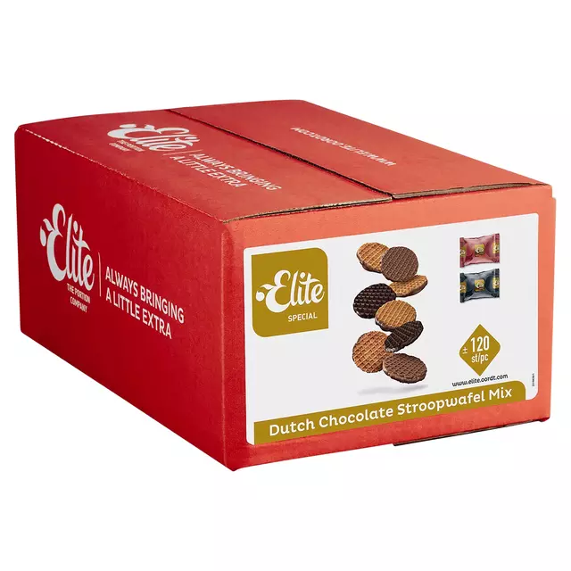 Een Koekjes Elite Special Dutch chocolate stroopwafelmix 120 stuks koop je bij L&N Partners voor Partners B.V.