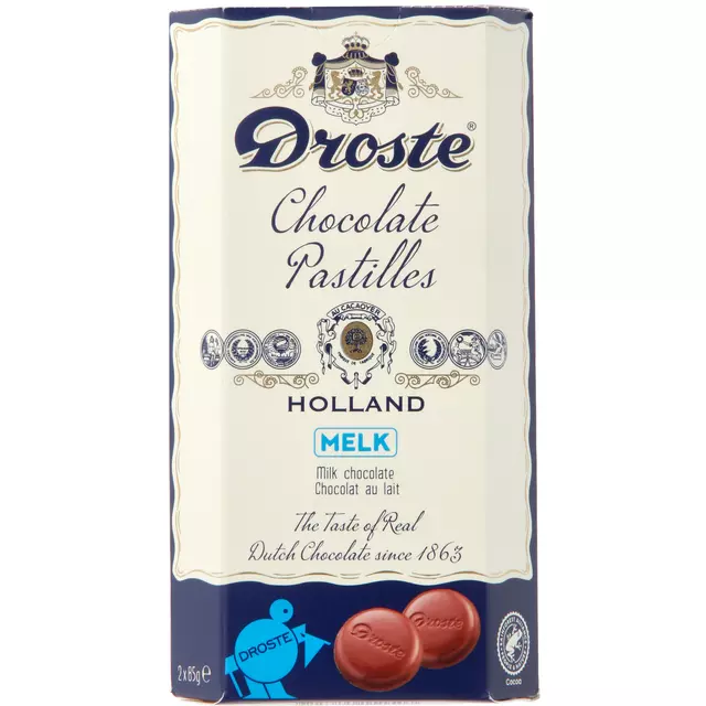 Een Chocolade Droste duopack pastilles melk 170gr koop je bij Totaal Kantoor Goeree