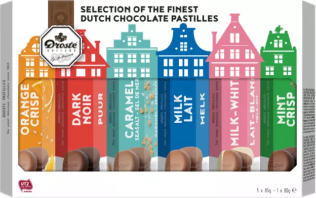 Een Chocolade Droste pastilles 6-pack kokers 510gr koop je bij Van Hoye Kantoor BV