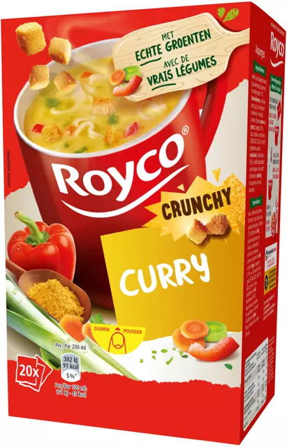 Een Soep Royco crunchy curry 20 zakjes koop je bij KantoorProfi België BV