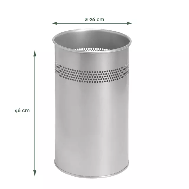 Een Papierbak BRASQ 21 liter rvs zilver koop je bij L&N Partners voor Partners B.V.