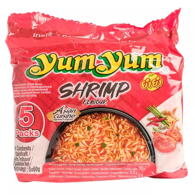 Een Noodles Yum Yum garnaal bami 5-pack 5x60gr koop je bij Totaal Kantoor Goeree