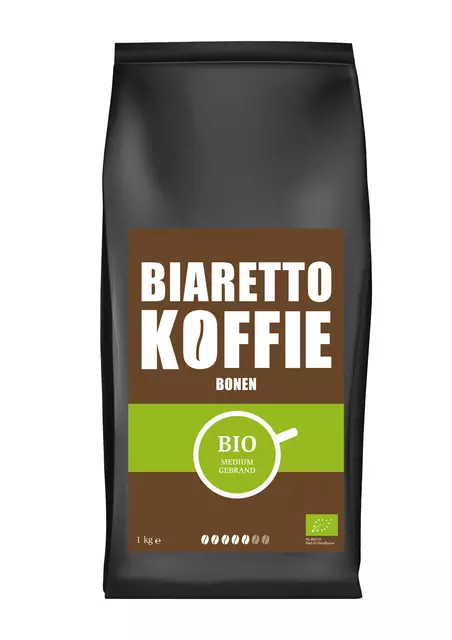 Een Koffie Biaretto bonen regular biologisch 1000 gram koop je bij EconOffice