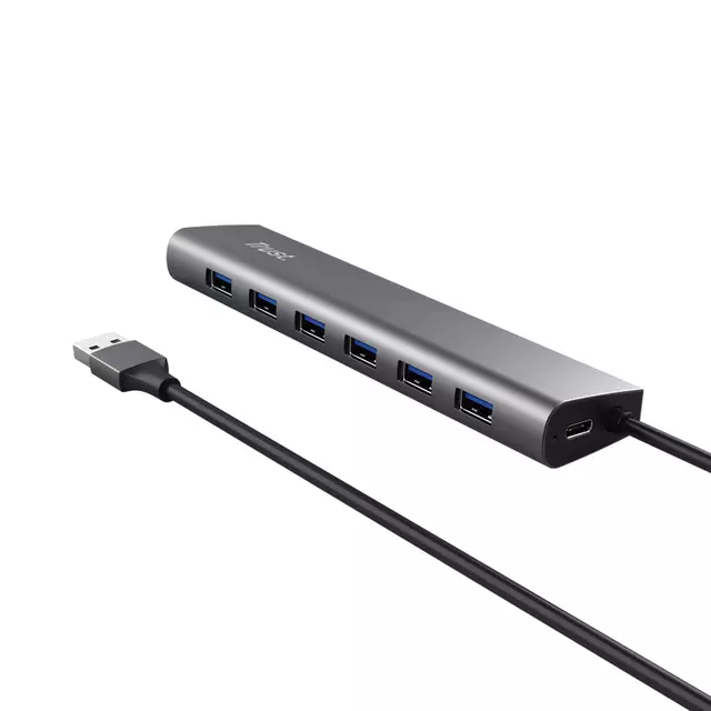 Een Hub Trust HALYX 7-port USB-A 3.2 zilver koop je bij EconOffice