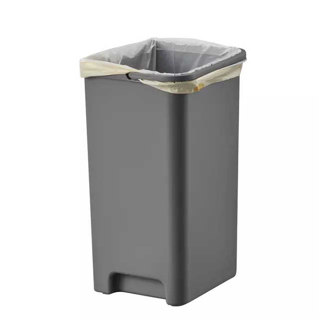 Een Afvalbak EKO Hana Duo Recycling pedaalemmer 2x10liter grijs wit koop je bij KantoorProfi België BV