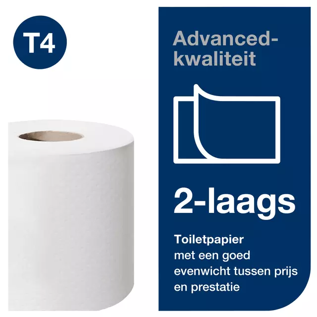 Een Toiletpapier Tork T4 advanced 2-laags 200vel wit 472161 koop je bij Goedkope Kantoorbenodigdheden