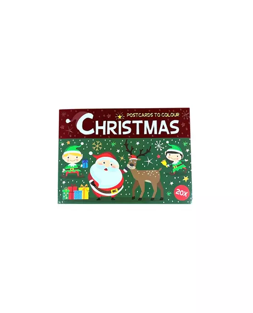 Kleurkaarten kerst blok à 20 kaarten