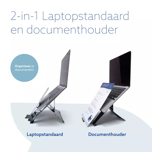 Een Laptopstandaard R-Go Riser Document koop je bij Van Leeuwen Boeken- en kantoorartikelen