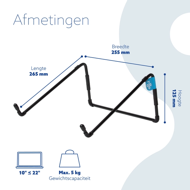 Een Laptopstandaard R-Go Steel Travel Zwart koop je bij EconOffice