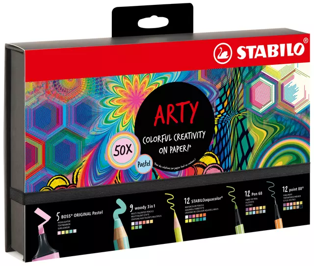 Een Creative set Stabilo 77/6 Arty colorful creative pastel mix koop je bij KantoorProfi België BV
