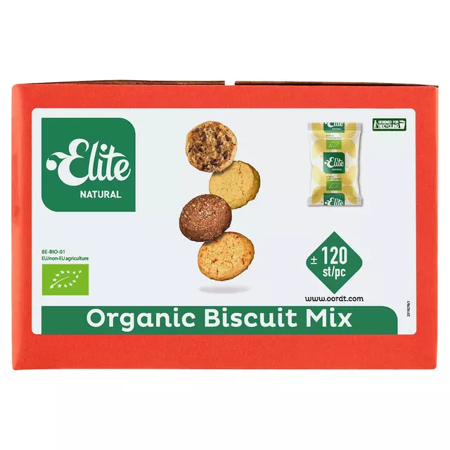 Een Koekjes Elite Natural biologische biscuitmix 120 stuks koop je bij Kantoorvakhandel van der Heijde