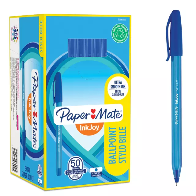 Een Balpen Paper Mate Inkjoy 100 fijn blauw koop je bij EconOffice