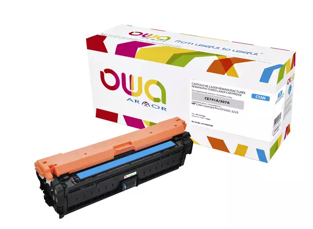 Een Tonercartridge OWA alternatief tbv HP CE741A blauw koop je bij QuickOffice BV