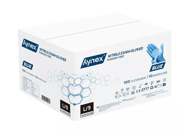 Een Handschoen Hynex L nitril blauw pak à 100 stuks koop je bij EconOffice