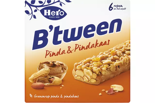 Een Tussendoortje Hero B'tween pinda&pindakaas 6pack reep 25gr koop je bij Van Leeuwen Boeken- en kantoorartikelen