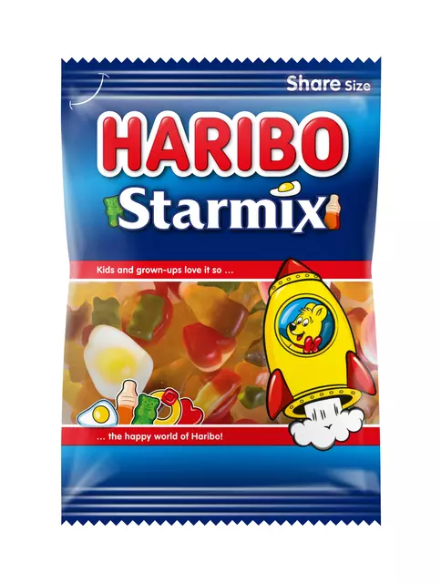 Een Snoep Haribo Starmix zak 250gr koop je bij Van Leeuwen Boeken- en kantoorartikelen
