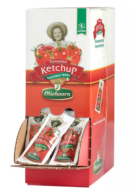 Een Tomatenketchup Oliehoorn sachet 150x15ml koop je bij Van Leeuwen Boeken- en kantoorartikelen