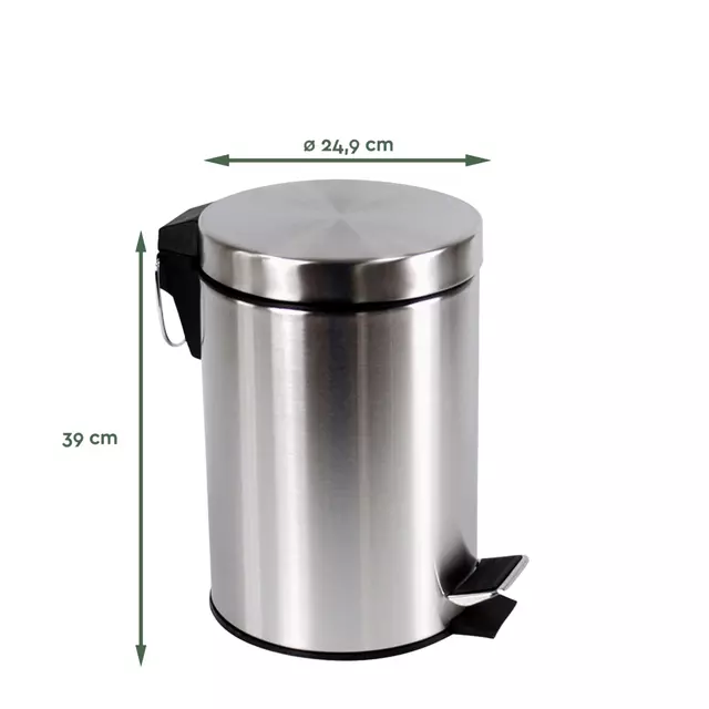 Een Afvalbak BRASQ pedaalemmer 12 liter rvs koop je bij L&N Partners voor Partners B.V.