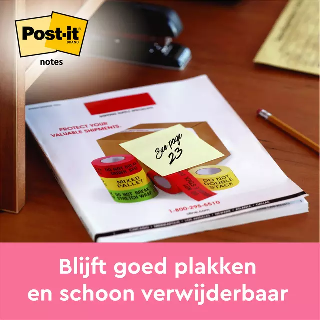 Een Memoblok 3M Post-it 654 76x76mm geel 16 + 4 gratis koop je bij Van Hoye Kantoor BV
