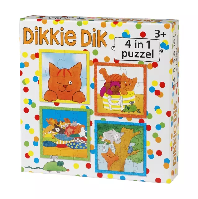 Puzzel Dikkie Dik 4 in 1 puzzel (4+6+9+16 stukjes)