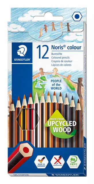 Een Kleurpotloden Staedtler Noris kleuren People of the World set à 12 koop je bij EconOffice