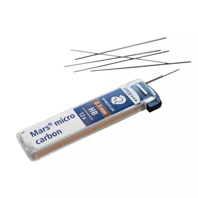Een Potloodstift Staedtler Mars Carbon Micro 0.5mm HB koop je bij Van Hoye Kantoor BV