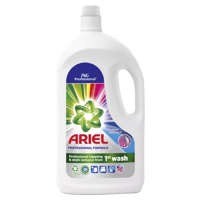 Een Wasmiddel Ariel Professional vloeibaar Color 4.05 liter 90 scoops koop je bij Goedkope Kantoorbenodigdheden