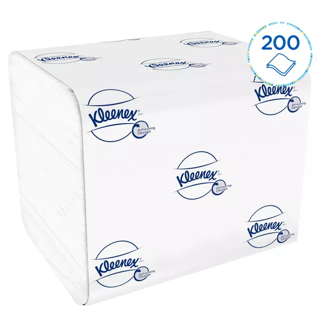 Een Toiletpapier Kleenex gevouwen tissues 2 laags 36x200stuks wit 8408 koop je bij MV Kantoortechniek B.V.