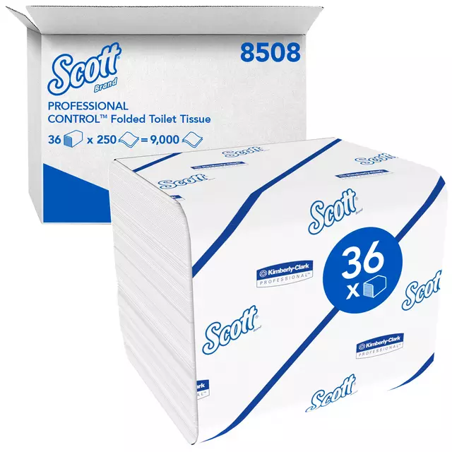 Een Toiletpapier Scott gevouwen tissue 2-laags 36x250stuks wit 8508 koop je bij L&N Partners voor Partners B.V.