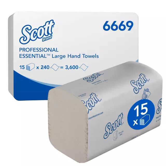 Een Handdoek Scott Essential i-vouw 1-laags 20x32cm 15x240stuks wit 6669 koop je bij L&N Partners voor Partners B.V.