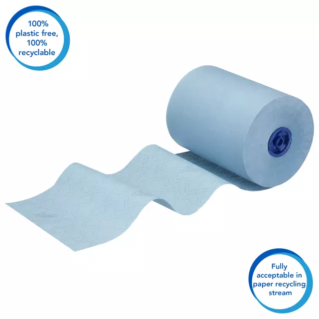 Handdoekrol Scott Essential Slimroll 1-laags 190m blauw 6696