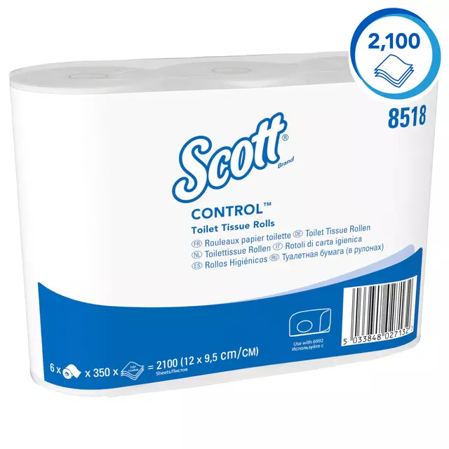 Een Toiletpapier Scott Control 3-laags 350vel wit 8518 koop je bij Van Leeuwen Boeken- en kantoorartikelen