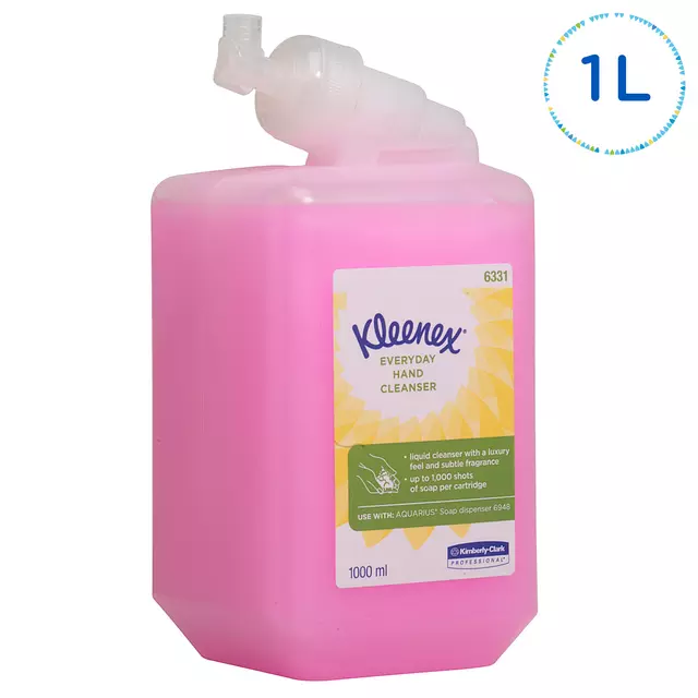 Een Handzeep Kleenex dagelijk gebruik roze 1 liter 6331 koop je bij EconOffice