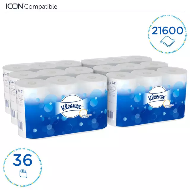 Een Toiletpapier Kleenex 2-laags 600vel wit 8441 koop je bij Van Hoye Kantoor BV