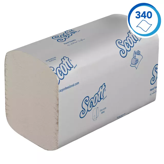 Een Handdoek Scott Essential i-vouw 1-laags 20x21cm wit 15x340stuks 6617 koop je bij EconOffice