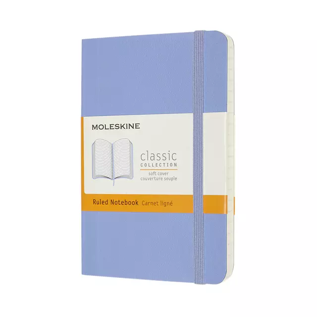Een Notitieboek Moleskine pocket 90x140mm lijn soft cover hydrangea blue koop je bij EconOffice