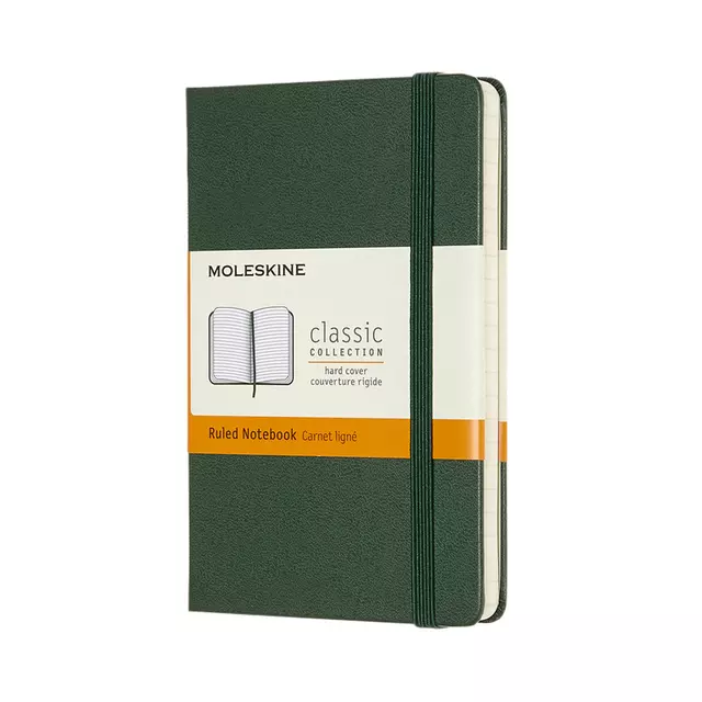 Een Notitieboek Moleskine pocket 90x140mm lijn hard cover myrtle green koop je bij KantoorProfi België BV