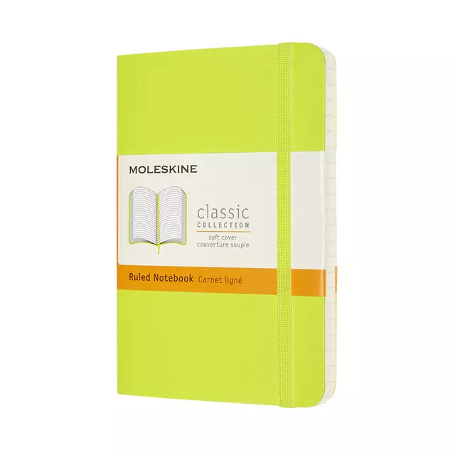 Een Notitieboek Moleskine pocket 90x140mm lijn soft cover lemon green koop je bij EconOffice