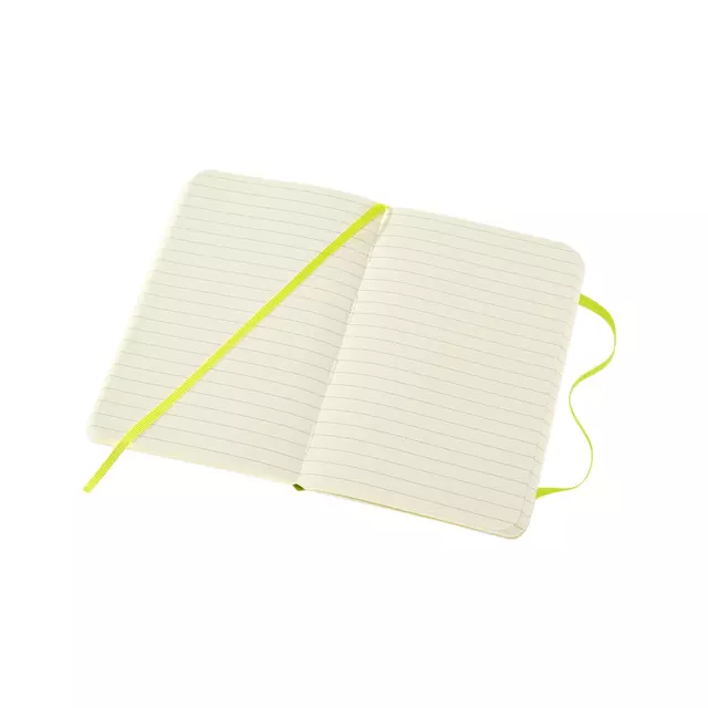 Een Notitieboek Moleskine pocket 90x140mm lijn soft cover lemon green koop je bij Van Leeuwen Boeken- en kantoorartikelen