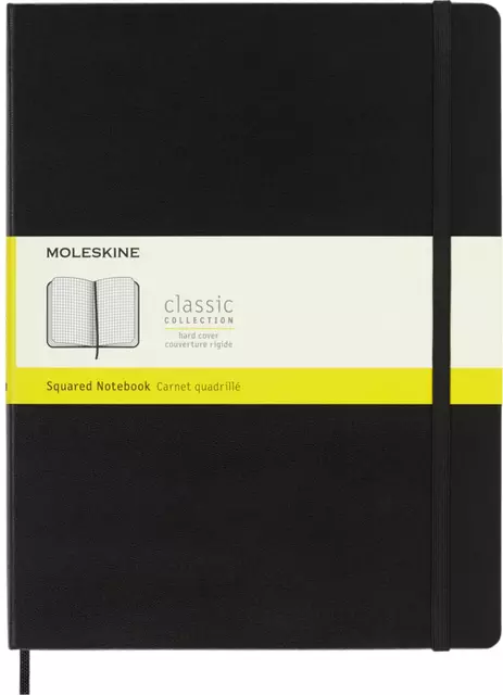 Een Notitieboek Moleskine XL 190x250mm ruit 5x5 hard cover zwart koop je bij KantoorProfi België BV