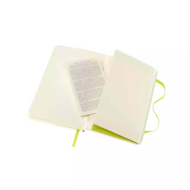 Een Notitieboek Moleskine pocket 90x140mm blanco soft cover lemon green koop je bij MV Kantoortechniek B.V.