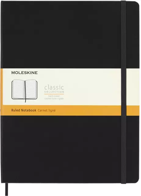 Een Notitieboek Moleskine XL 190x250mm lijn hard cover zwart koop je bij MV Kantoortechniek B.V.