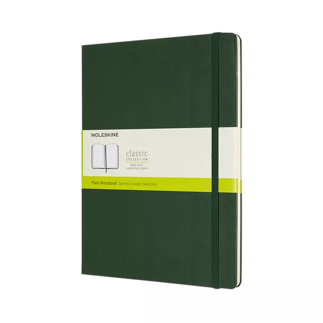 Een Notitieboek Moleskine XL 190x250mm blanco hard cover myrtle green koop je bij Van Leeuwen Boeken- en kantoorartikelen