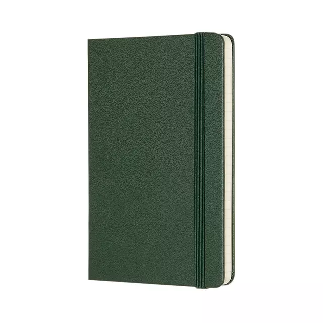 Notitieboek Moleskine pocket 90x140mm ruit 5x5mm hard cover myrtle green