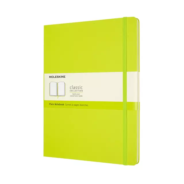 Een Notitieboek Moleskine XL 190x250mm blanco hard cover lemon green koop je bij Van Leeuwen Boeken- en kantoorartikelen