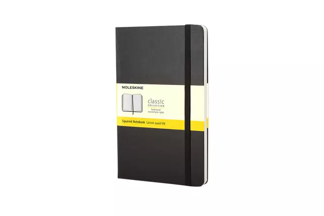 Een Notitieboek Moleskine pocket 90x140mm ruit 5x5mm hard cover zwart koop je bij KantoorProfi België BV