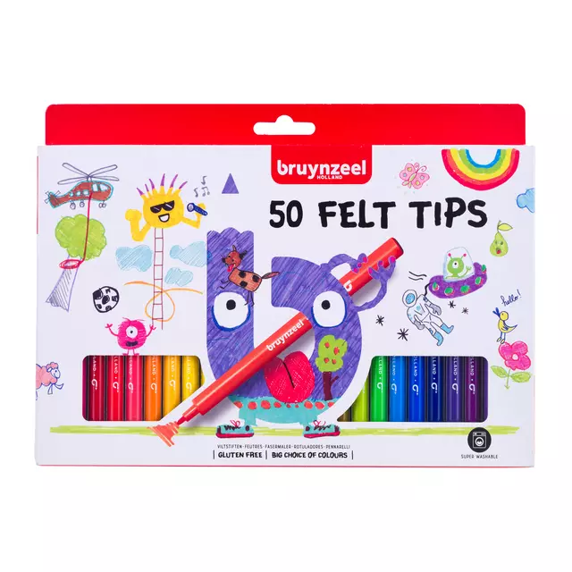 Een Viltstift Bruynzeel set á 50 kleuren koop je bij KantoorProfi België BV