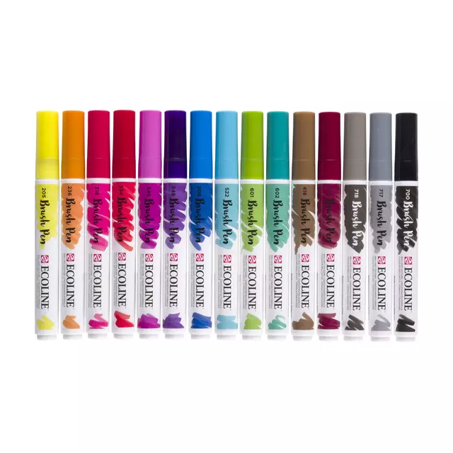 Een Brushpen Talens Ecoline set á 15 kleuren koop je bij L&N Partners voor Partners B.V.