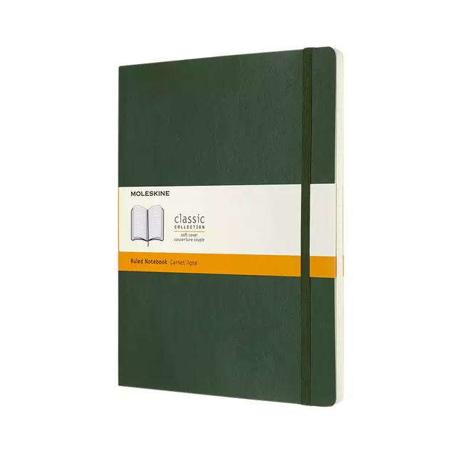 Een Notitieboek Moleskine XL 190x250mm lijn soft cover myrtle green koop je bij Van Leeuwen Boeken- en kantoorartikelen